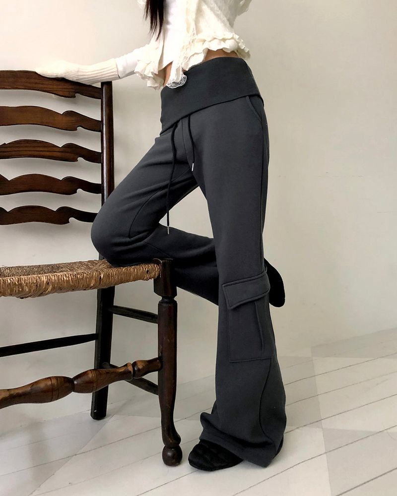 Remo Fleece Cargo Bootcut Fold Pants