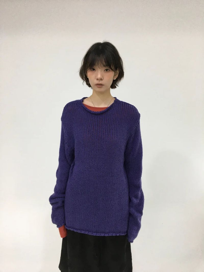 Rolled Neck Russly Knit (4color)