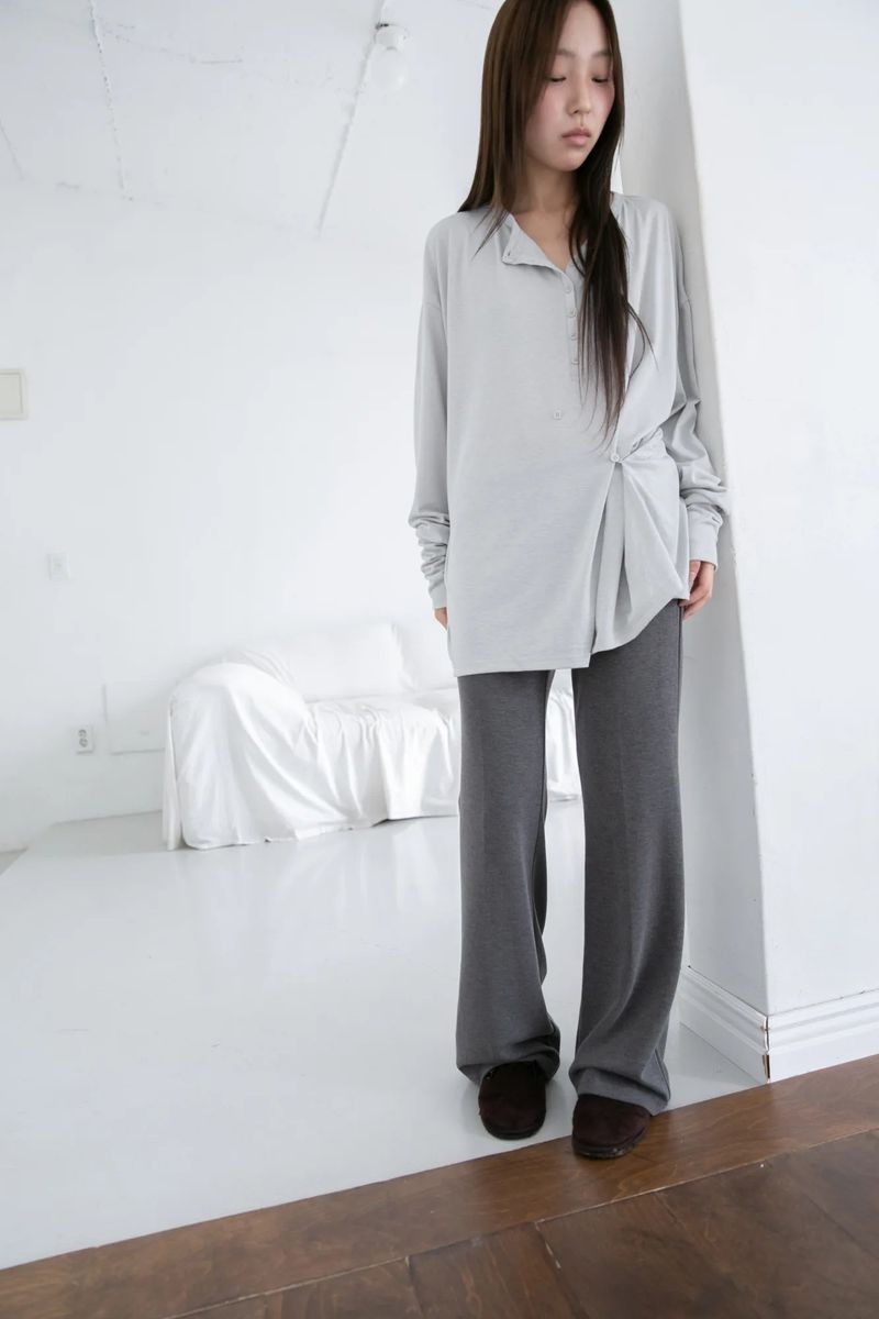 strap slim bootcut banding pants(2colors)