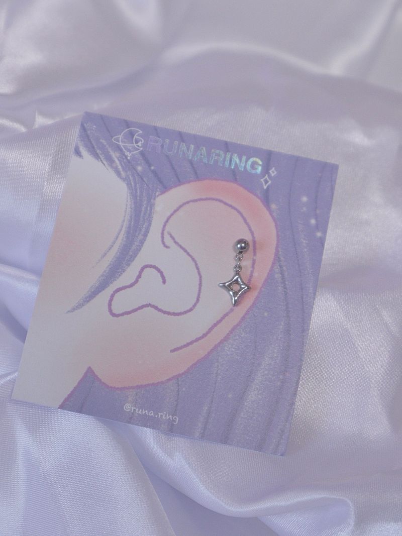 Full surgical steel shine frame piercing