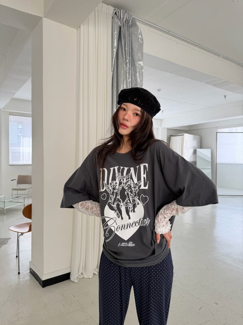 ANGEL Lace Layered T-shirt