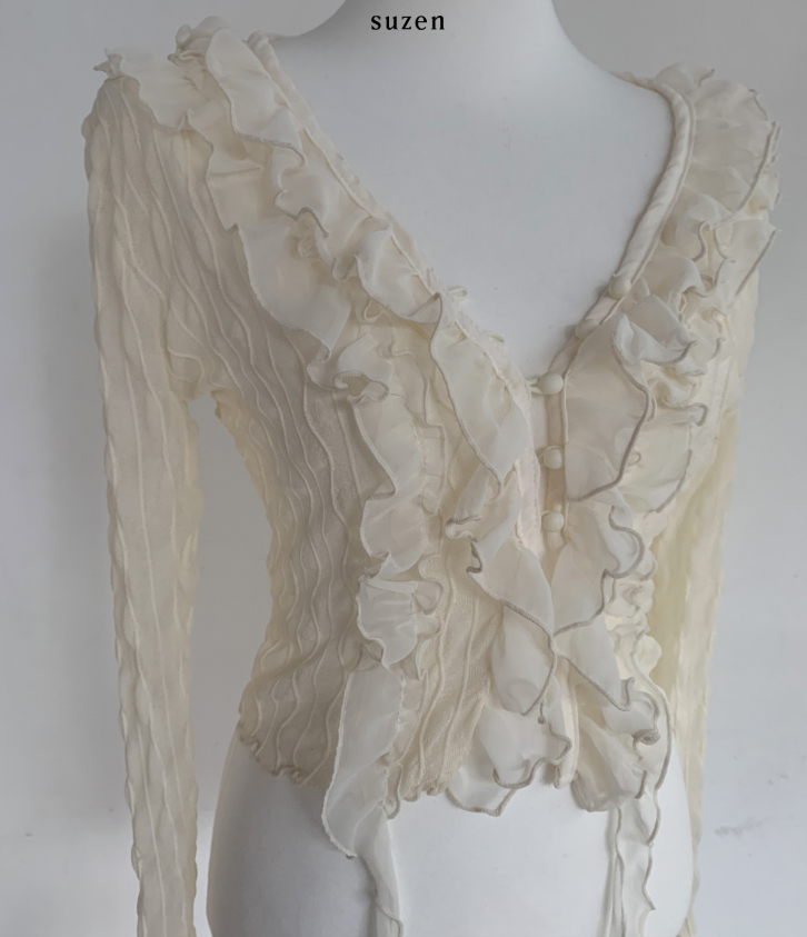 Mayou Shirring Scarf Blouse (ivory)