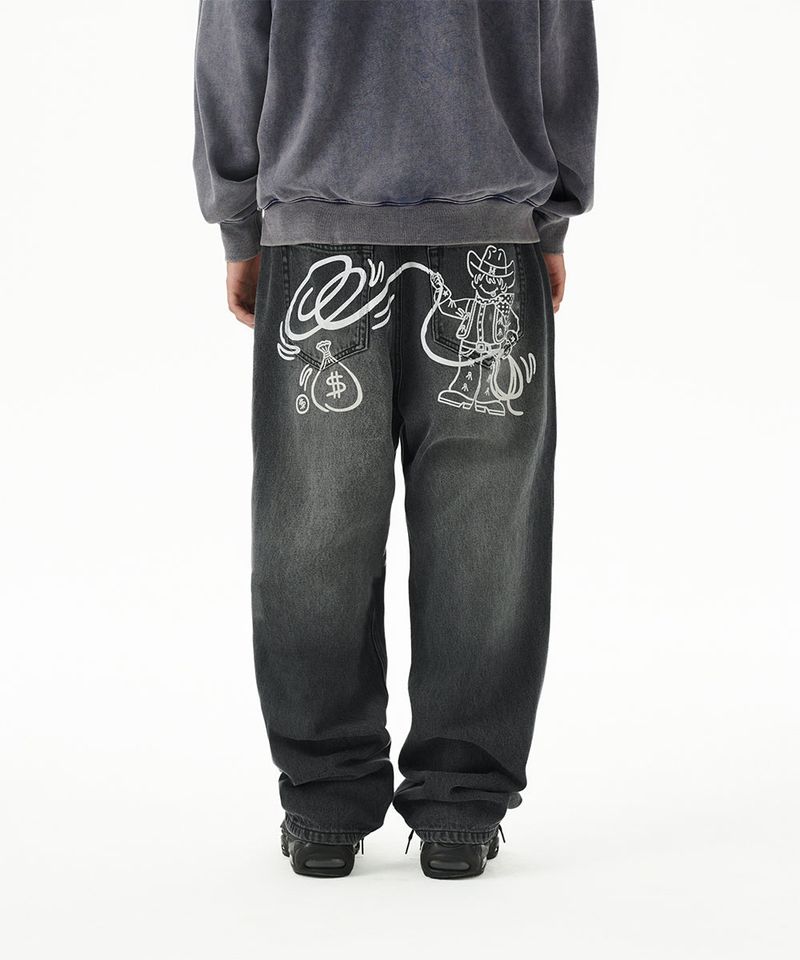 mahagrid(マハグリッド)の「BACK LOGO WASHED DENIM PANT(Pants)」