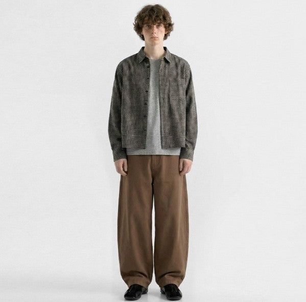UNDEROFF(アンダーオフ)の「Crop Check Long Sleeve Shirt Black(Tops)」