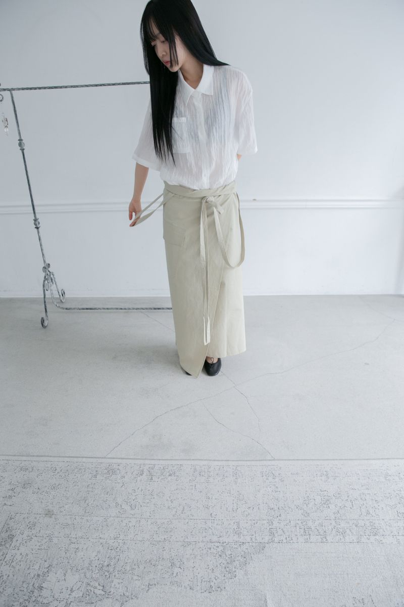 cotton suspender wrap skirt(3colors)