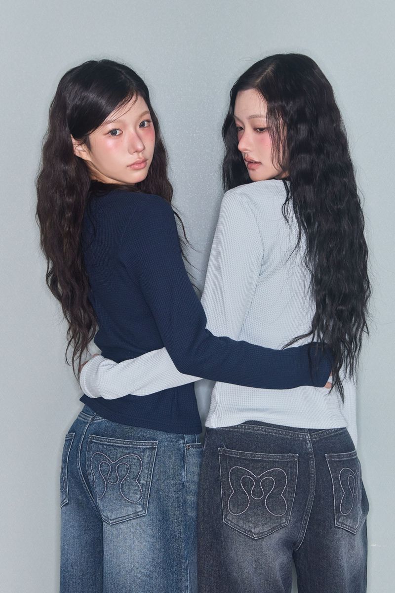 STITCH LINE WIDE DENIM PT DARK NAVY