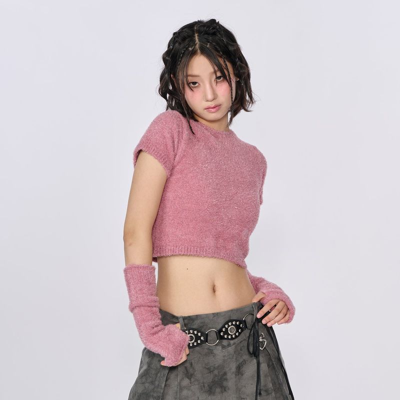 SPARKLE SYMBOL KNIT TOP_PINK (WARMMER X)