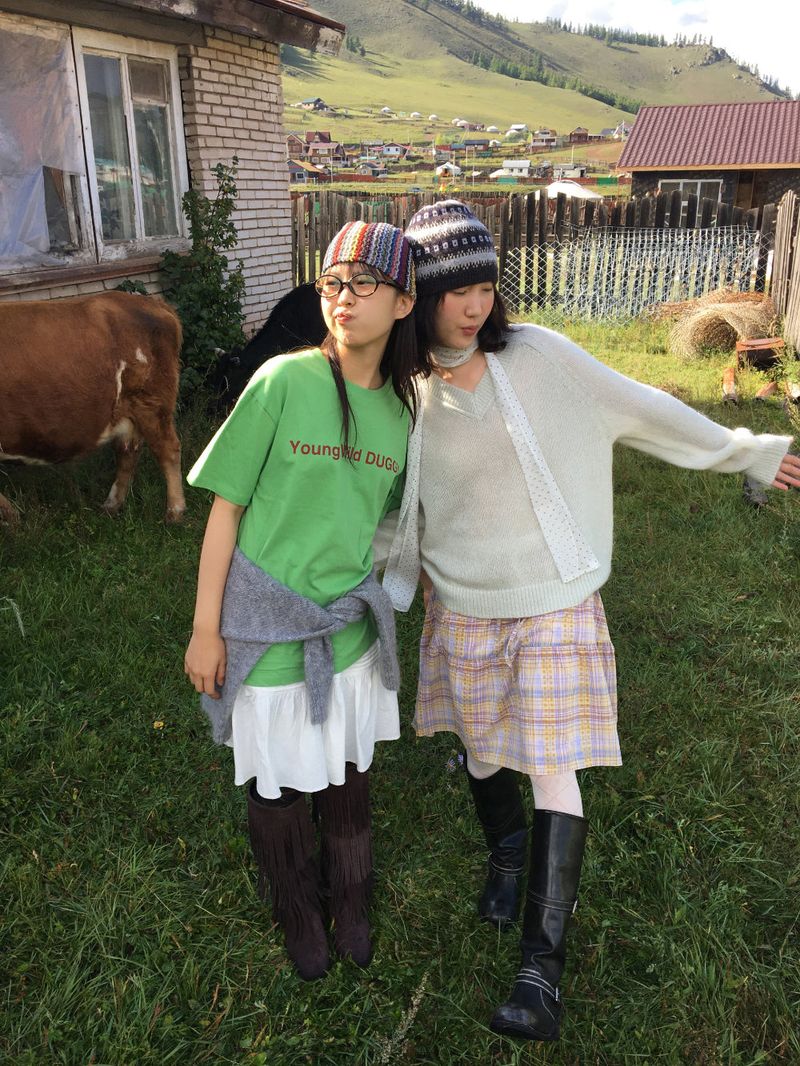 Kindergarten check skirt (2color)