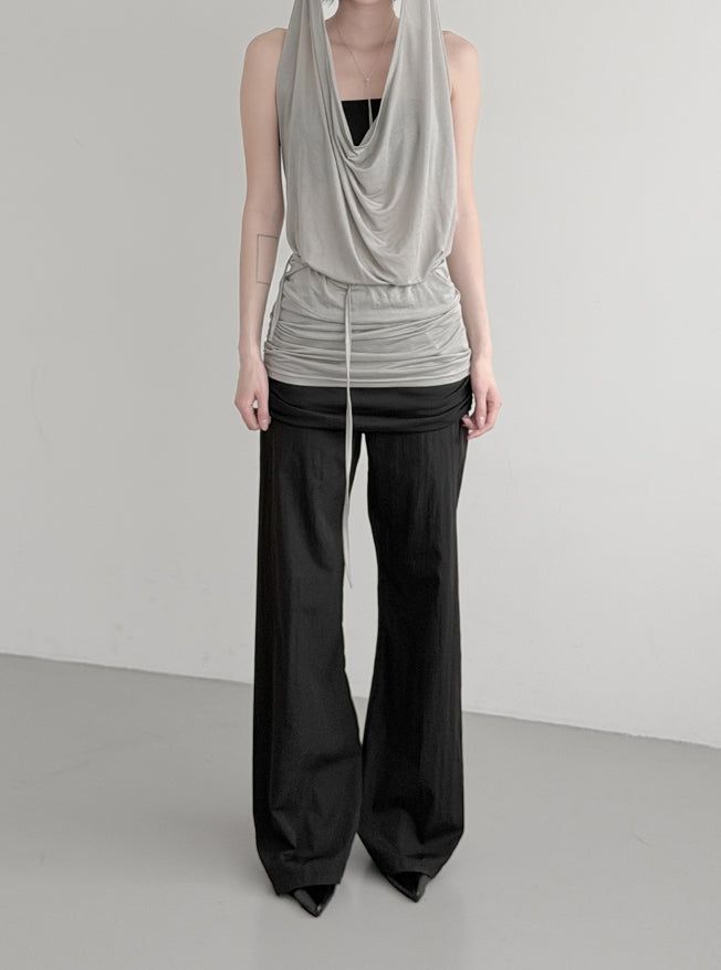 Aven Layered Shirred Skirt Pants