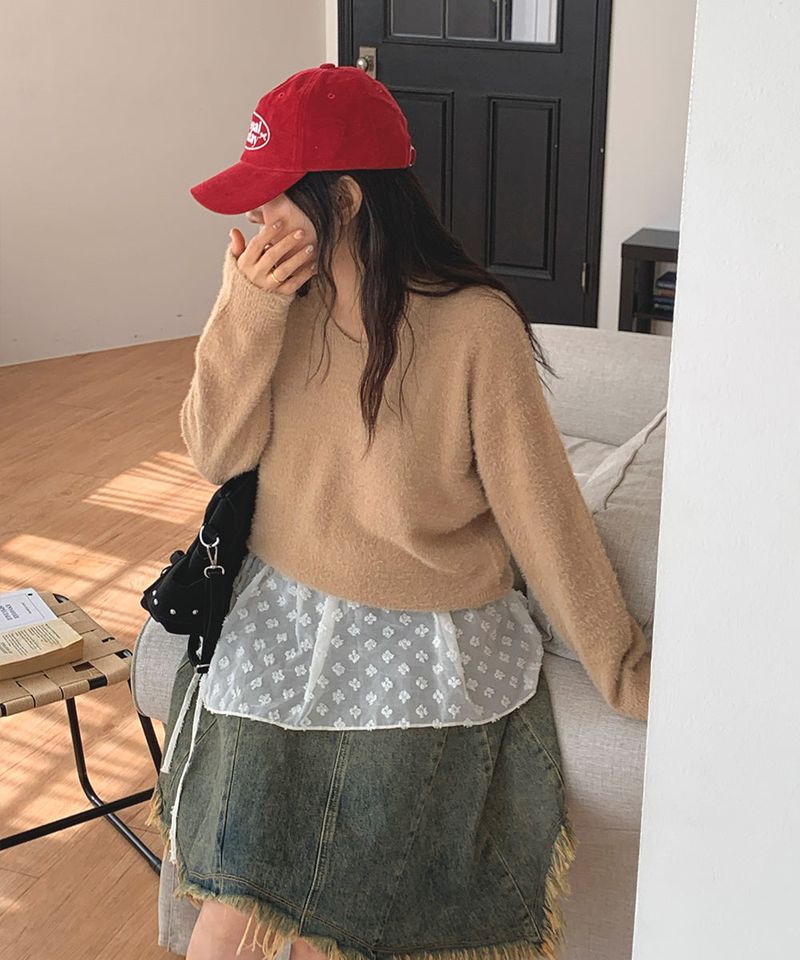 Soft Angora V-neck knitwear