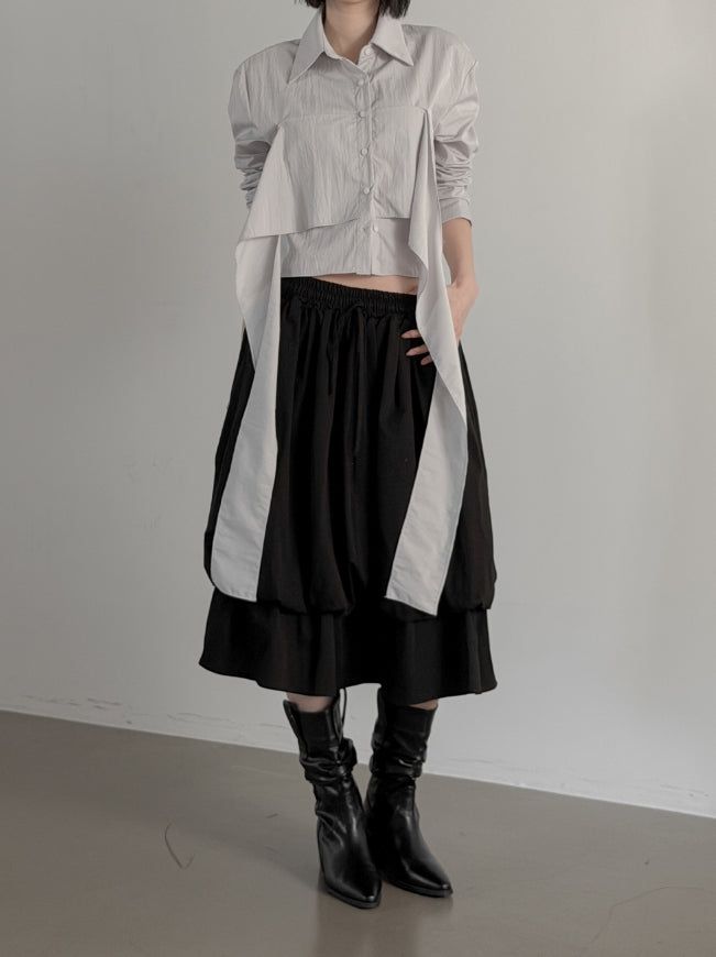 Robe Nylon Knot Crop Shirt