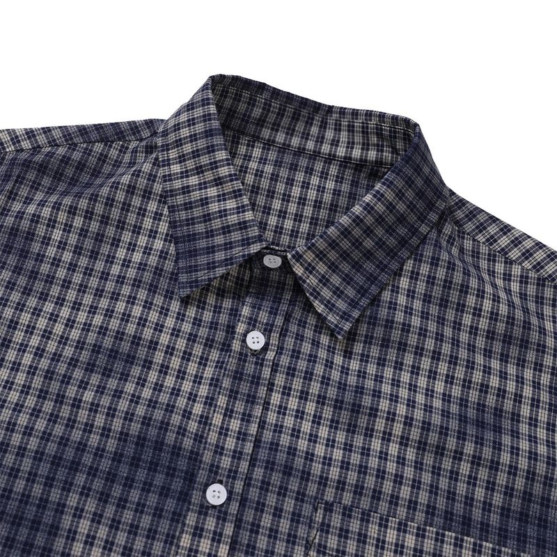 Leon vintage washing checkered shirt
