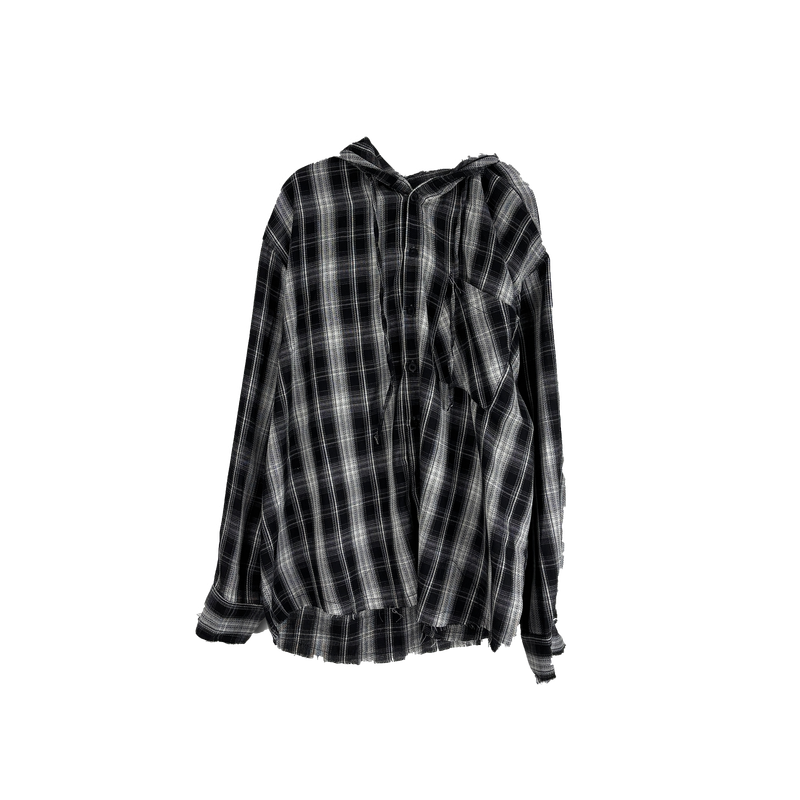 vely gingham hooded shirt