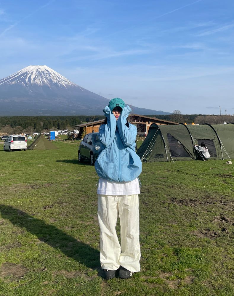 another language(アナザーランゲージ)の「hoody nylon wind breaker (blue)(Jackets/Outerwear)」