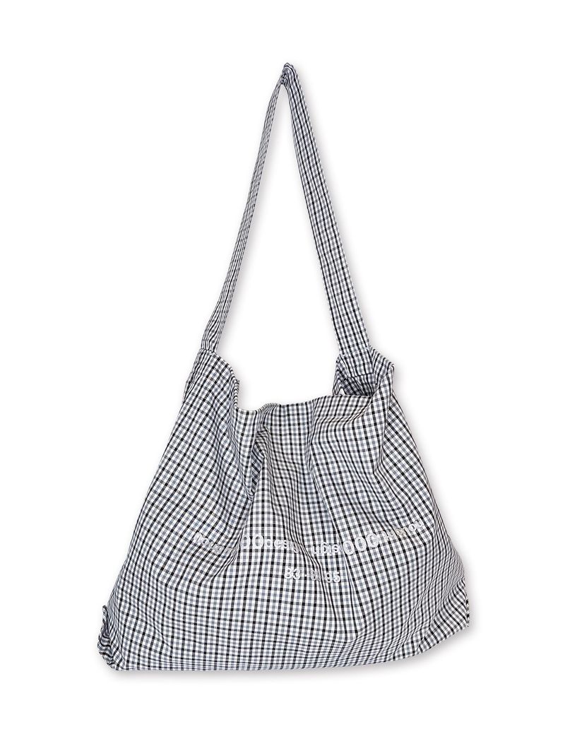 Reverse Logo Check Bag / Black
