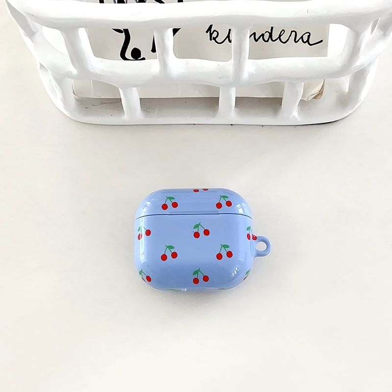 cherry glossy airpods case(conflower blue)