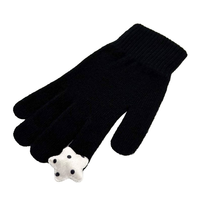 Star Wool Gloves [Black Dot]