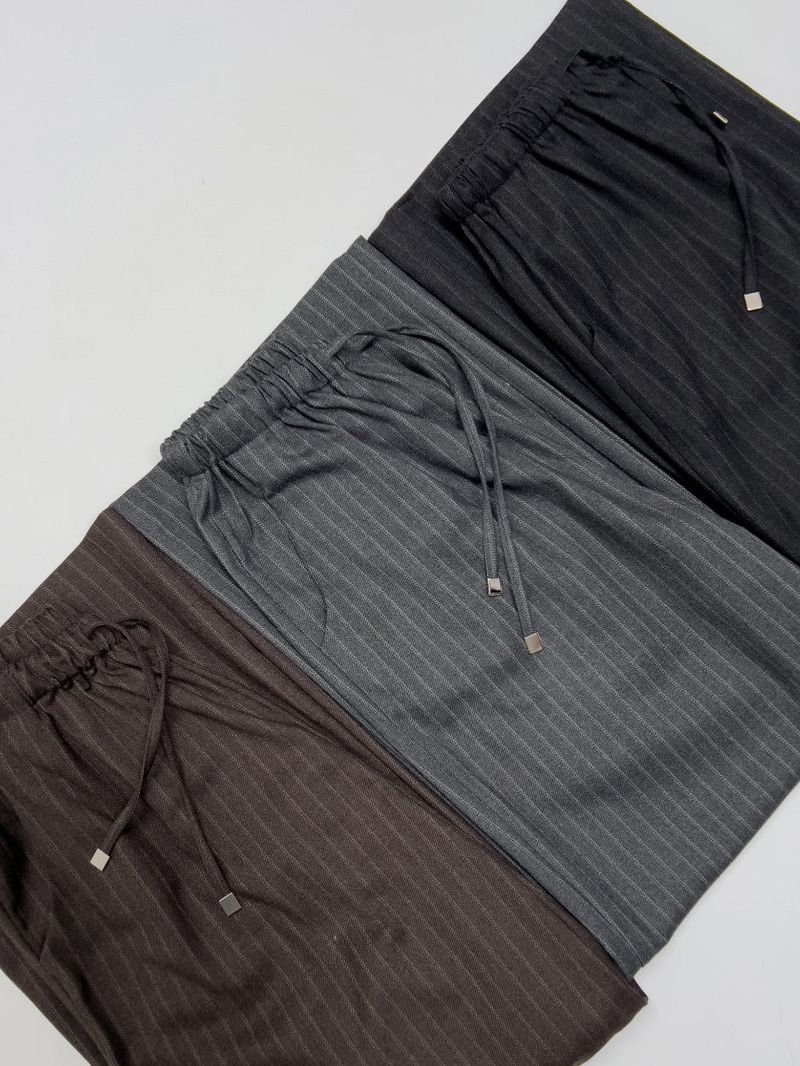 Striped Banding Wide Slacks