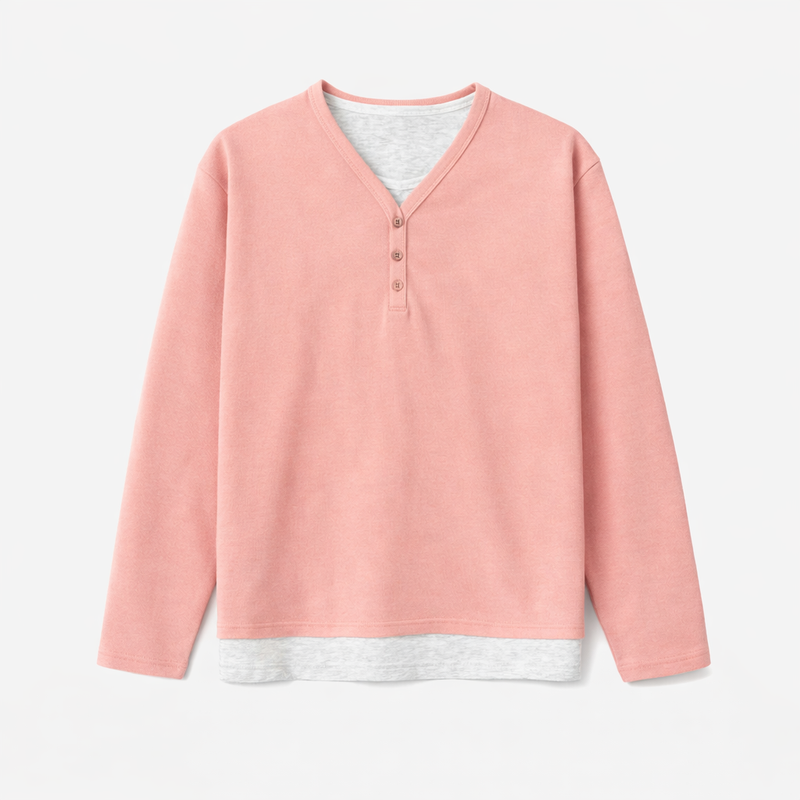 Port button layered knitwear