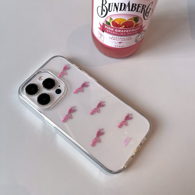 Tiny pink ribbon jelly hard case (clear)