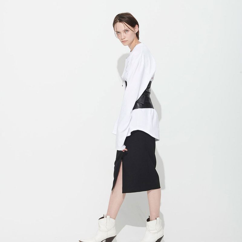  BONNIE BLOCK SKIRT, CHARCOAL