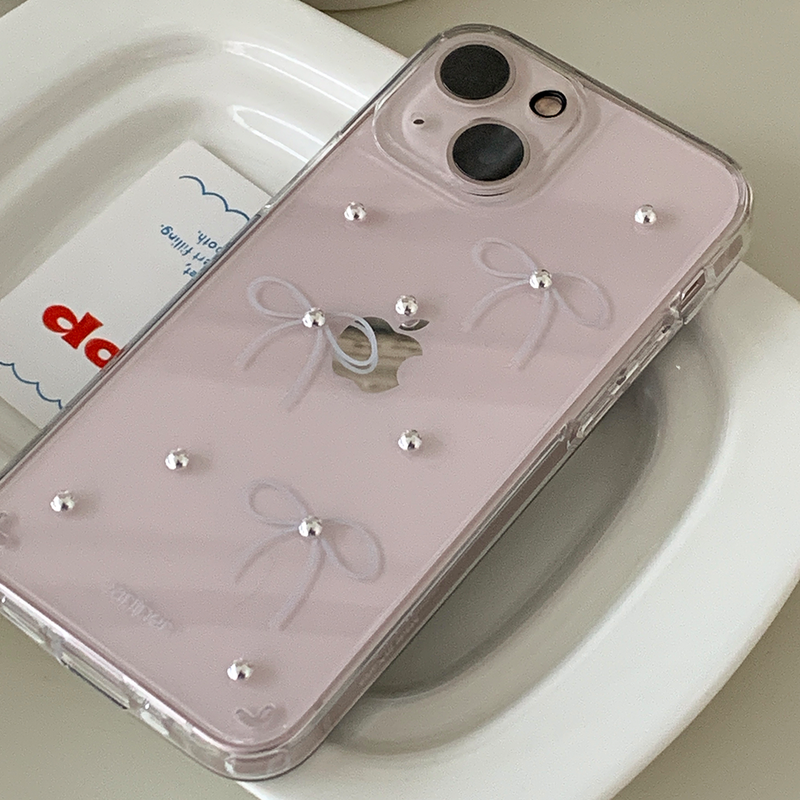 [handmade] mini ribbon dot jelly hard case