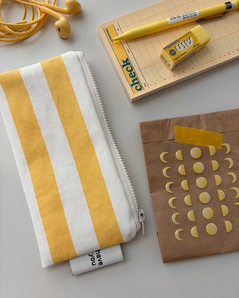 Wide stripe tool pouch - yellow