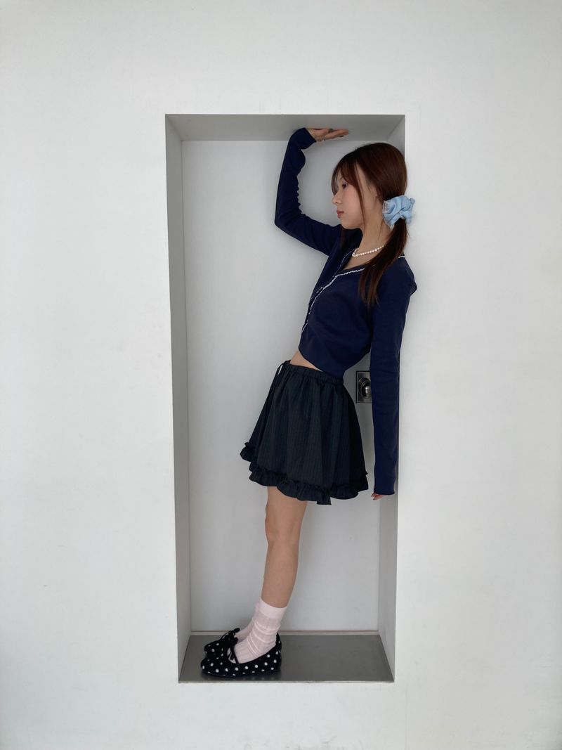 Flora Stripe Frill Skirt