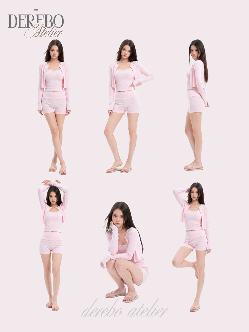 dereborujo（ドレボルゾー）の「Pink cream lounge cardigan top set (sleeveless)（Tops）」