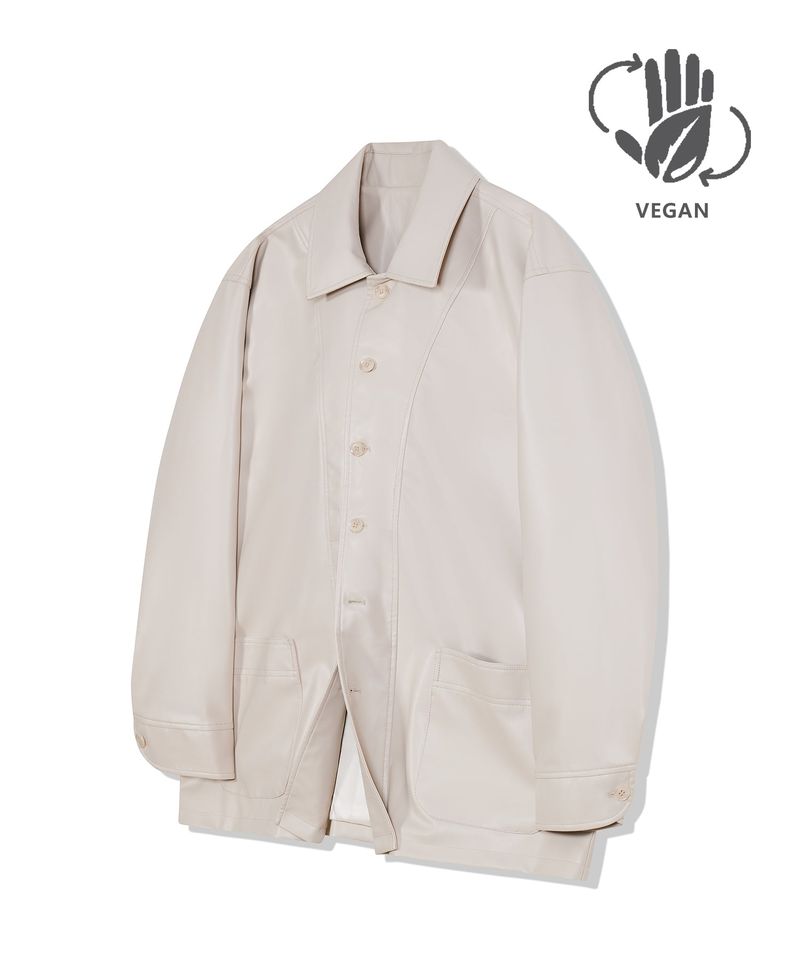 standard error（スタンダードエラー）の「87-STAN032 [Vegan Leather] Bold Waistich Leather Jacket Ivory（Jackets/Outerwear）」