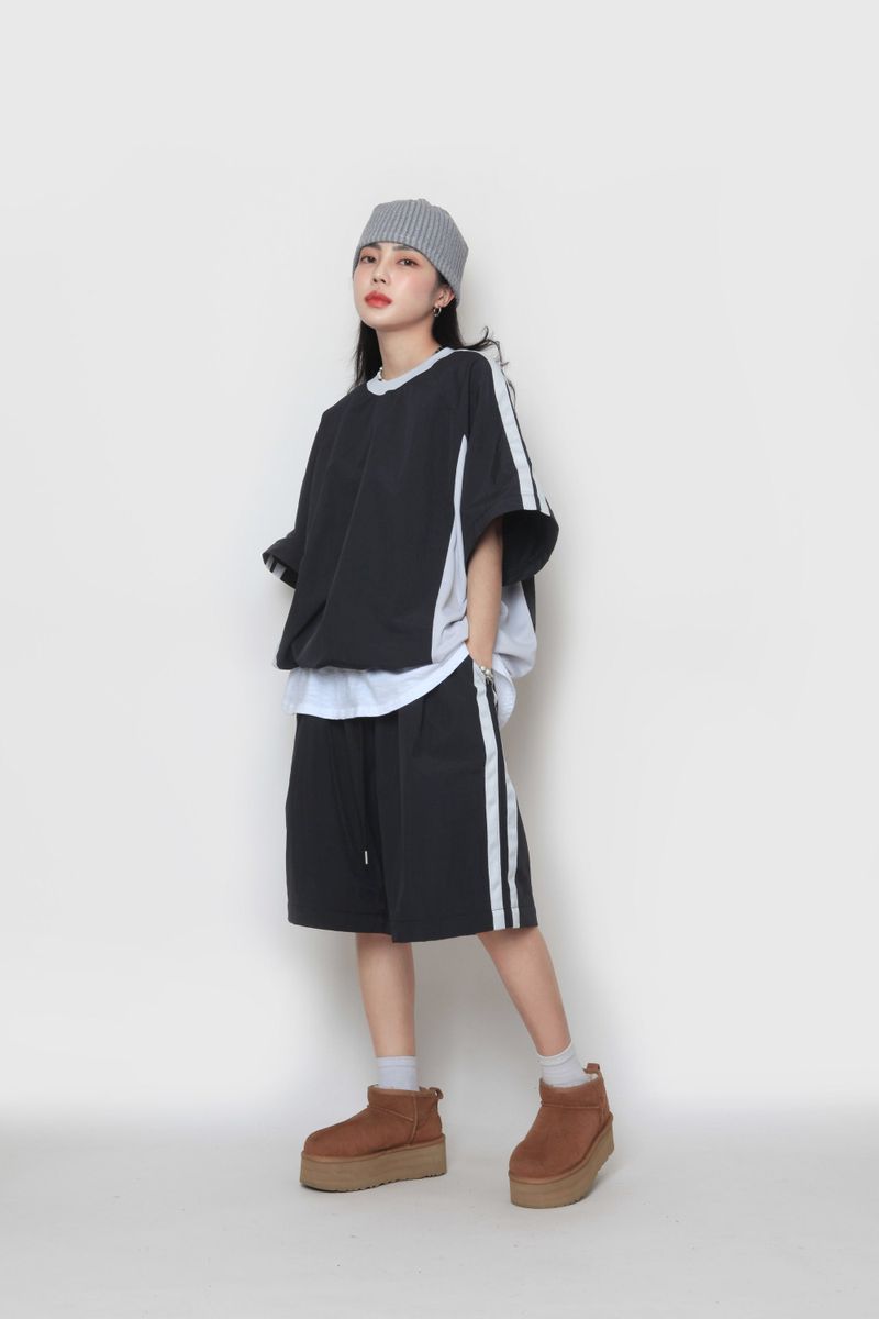 two-way nylon sweatshirt