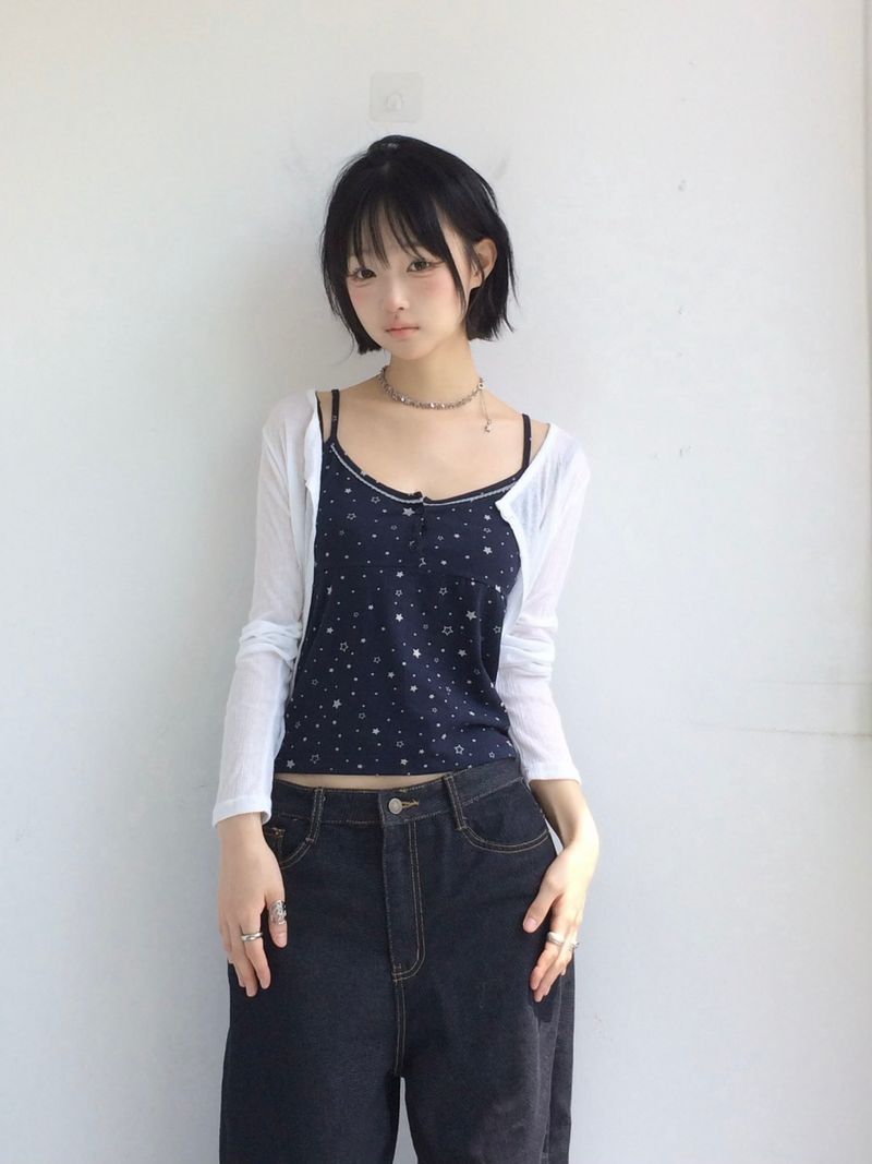 Dawn Star button sleeveless