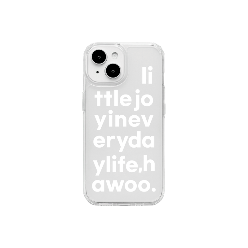 Hawoo（ハウ）の「レタリングゼリーハードケース (white)（スマホグッズ/小物）」