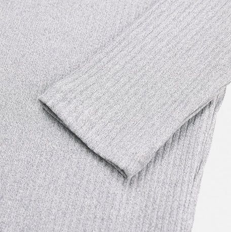 Kanden Ribbed Henley Neck Slim Long Sleeve T-shirt