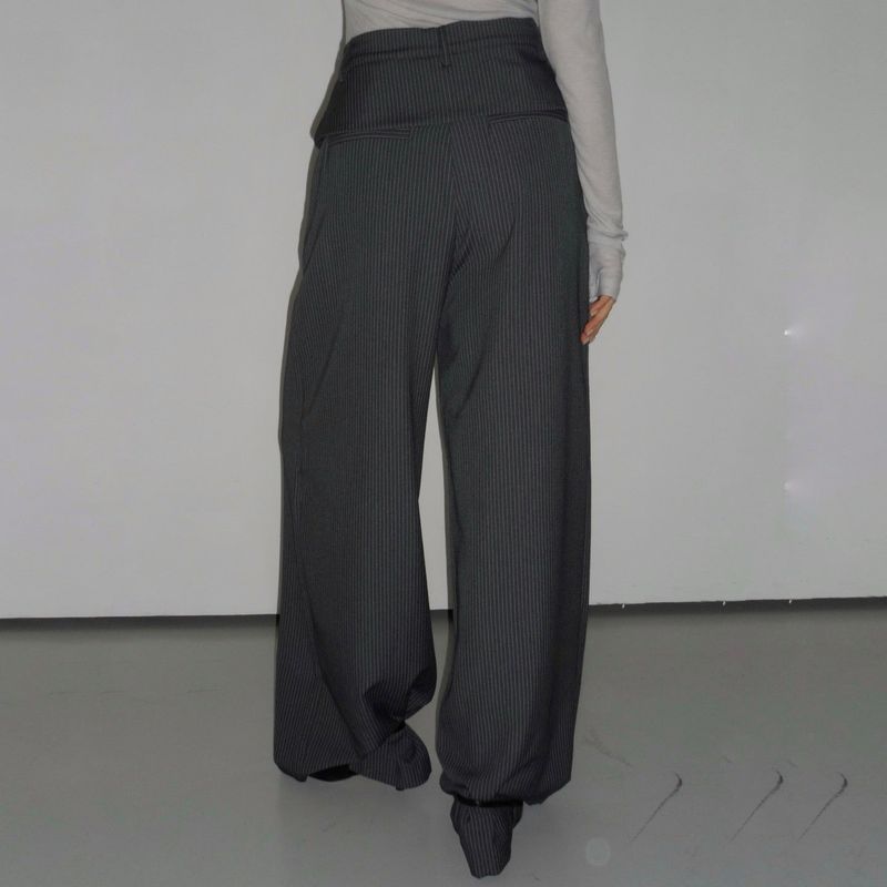 Flap Stripe Slacks - 2colors