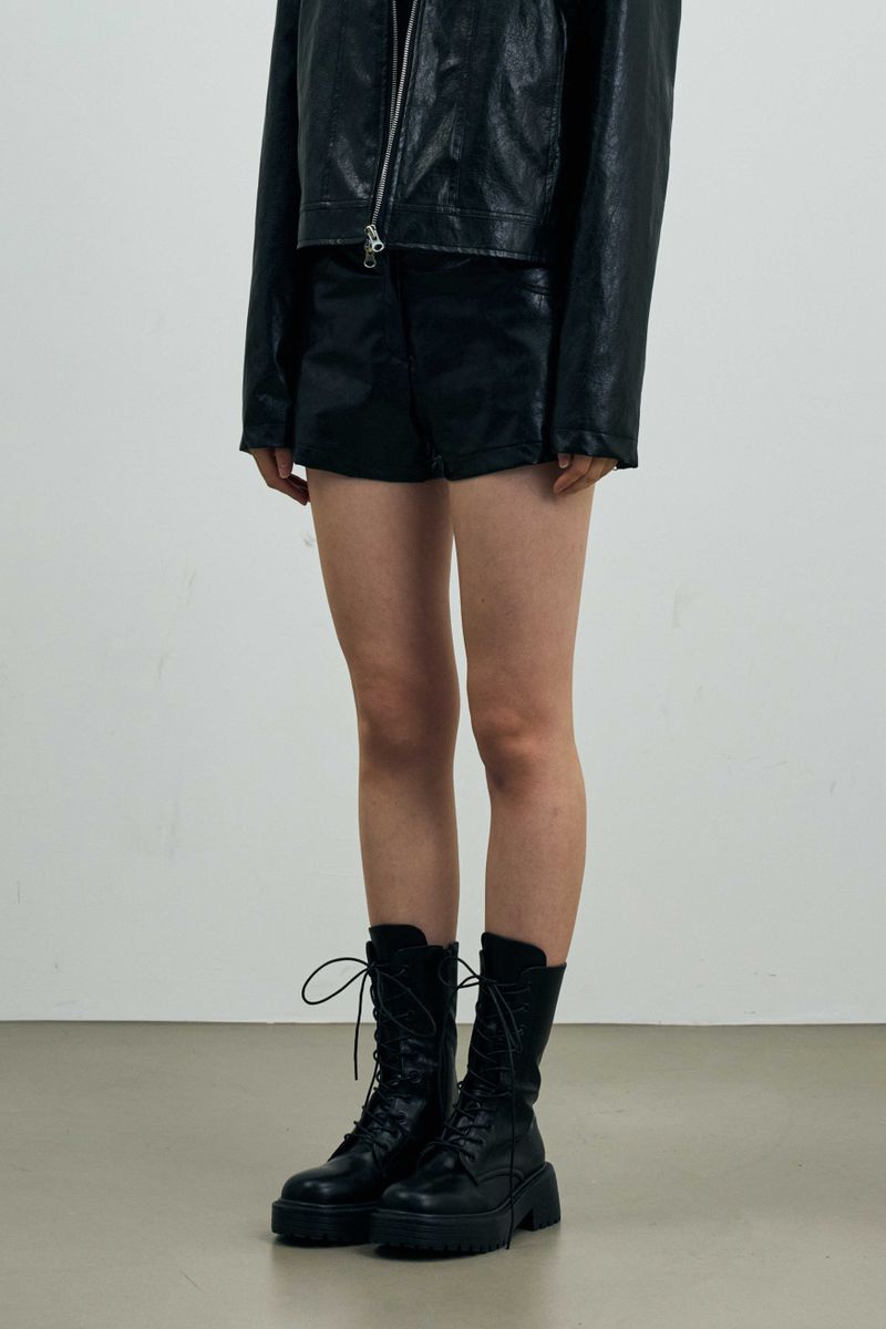 CLARI FAUX MICRO PANTS / BLACK