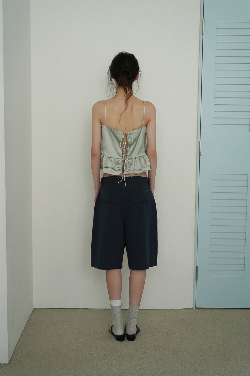 Bow bermuda pants_navy