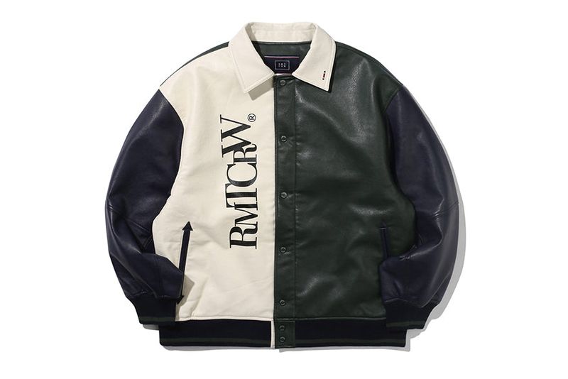VEGAN LEATHER VARSITY JACKET_NAVY
