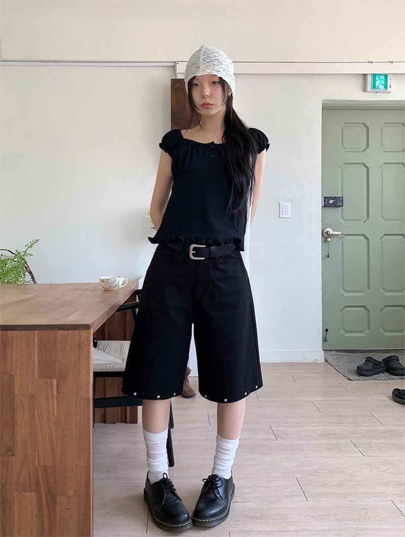 STUD BERMUDA PANTS (2C)