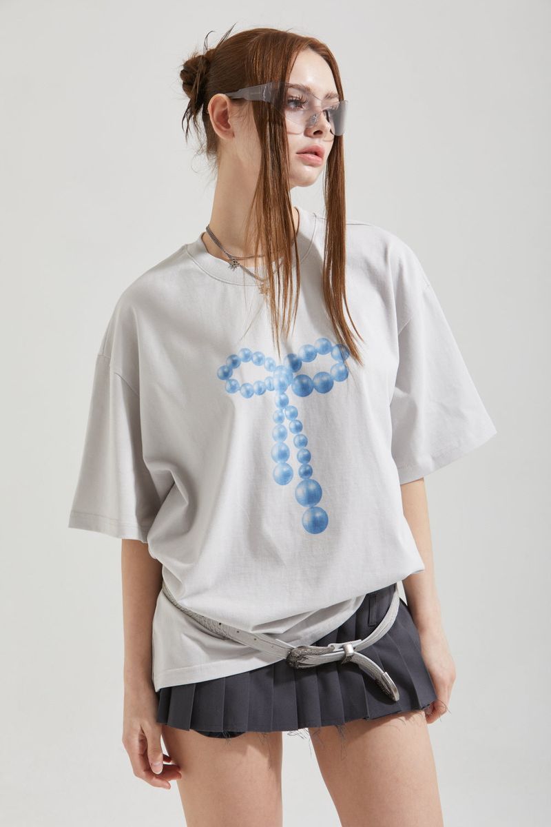 ビーズリボンTシャツ