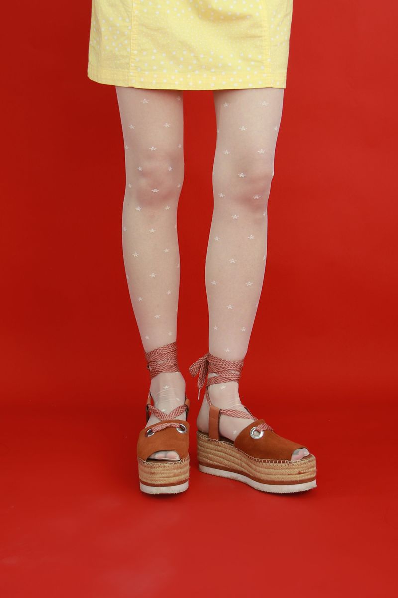 petite star tights (ivory)