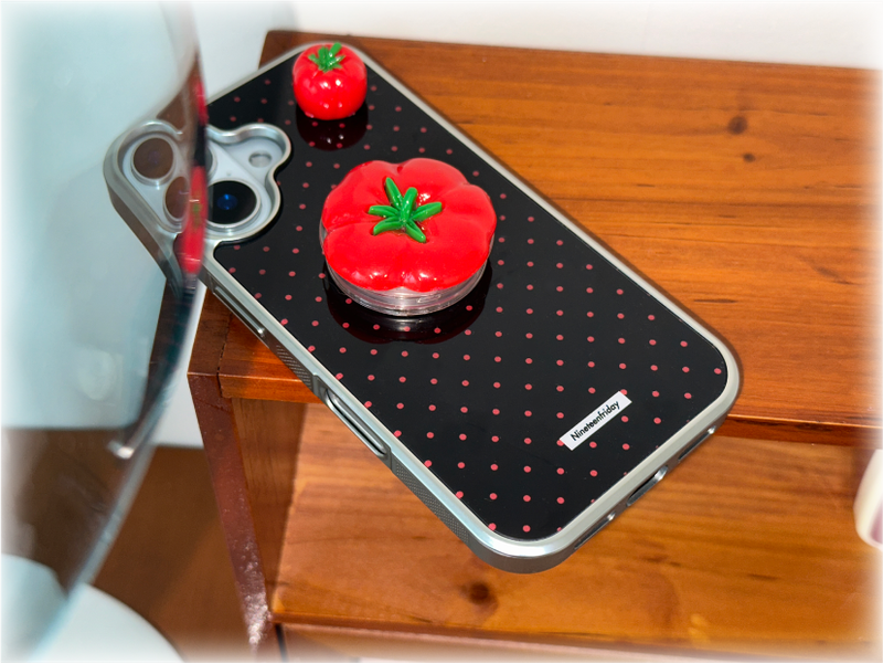 Grip SET) 3D TOMATO MAGSAFE Dot iPhone Phone Case