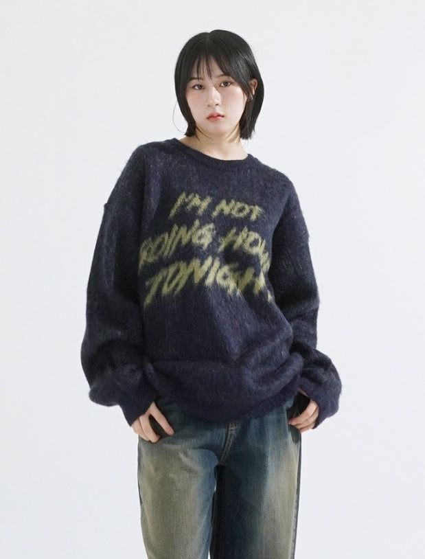 Lettering brush over knit