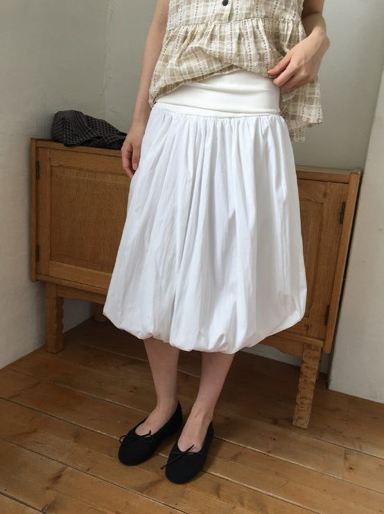 BAON（バオン）の「Neva Shirring Balloon Midi Skirt（Skirts）」