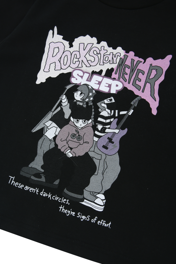Black rock band crop t-shirts