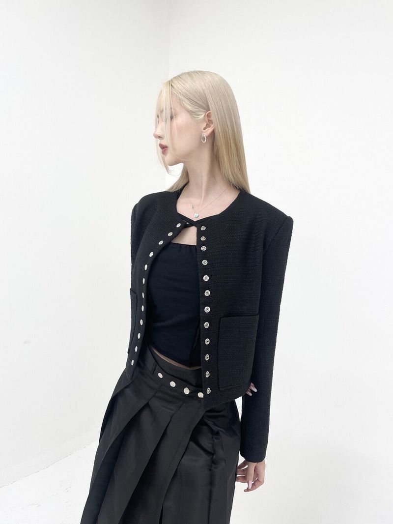Seow(ソウ)の「Silver snap button tweed jk (2color)(Jackets/Outerwear)」
