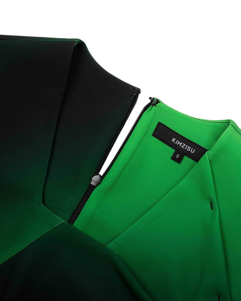 DOZI - Gradient Dress _ Green