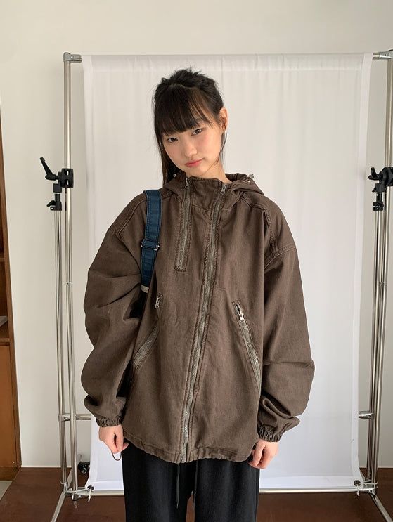[unisex] Filta Washing Cotton Hood Zip-Up Jacket