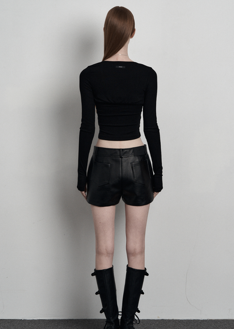 [mnem] pure padded tube top (black)