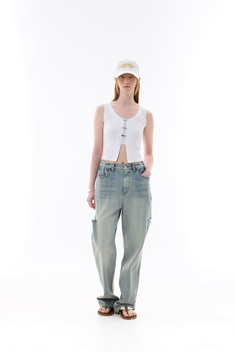 CINDY SLEEVELESS TOP SET / WHITE